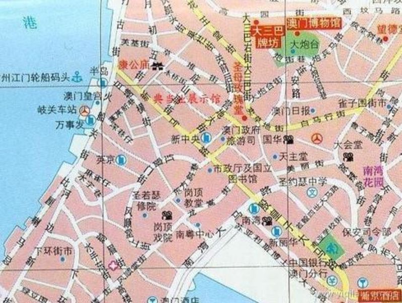 澳门旅游景点地图_繁华的澳门都市_澳门旅游