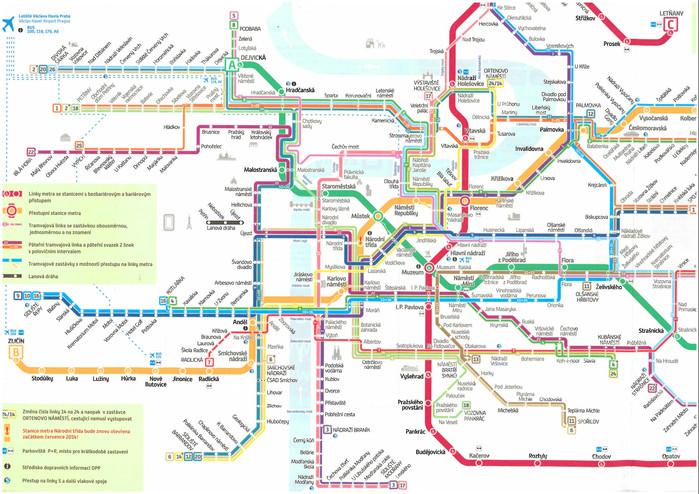 恋上神秘布拉格，附超大城市交通地图