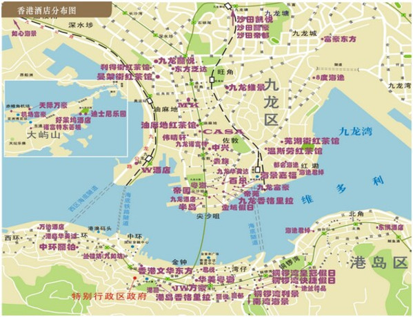 香港酒店及交通地图汇总