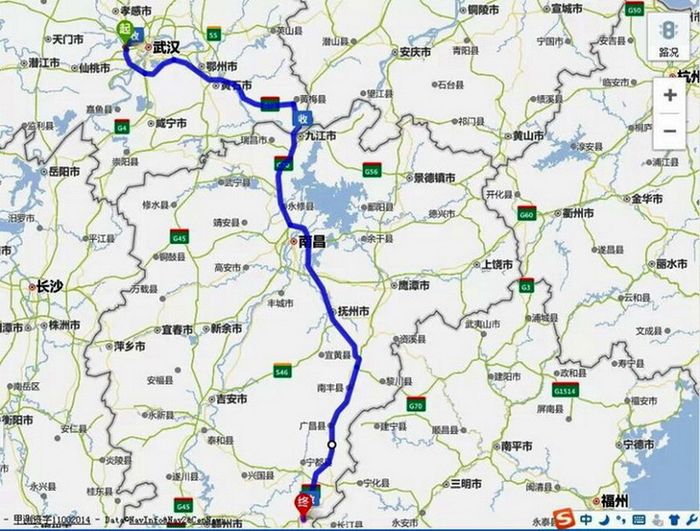 从武汉到福建,我们选择了走福银高速,主要是这条高速我们多次走过