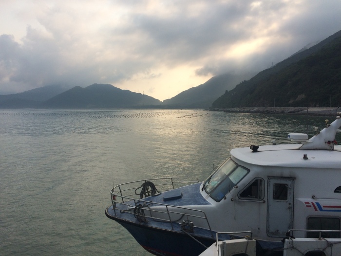 没办法,老公只能请半天假,呜呜~~从台山汽车总站乘搭山咀码头的车就