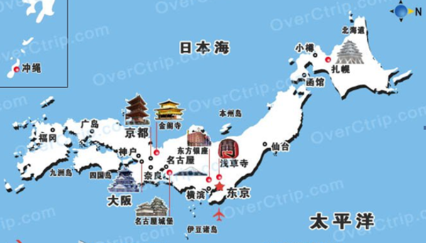 日本旅游地图_日本旅游地图介绍_日本旅游地