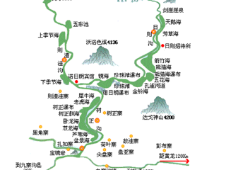 九寨沟景区导图
