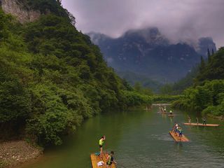 三峡竹海竹排