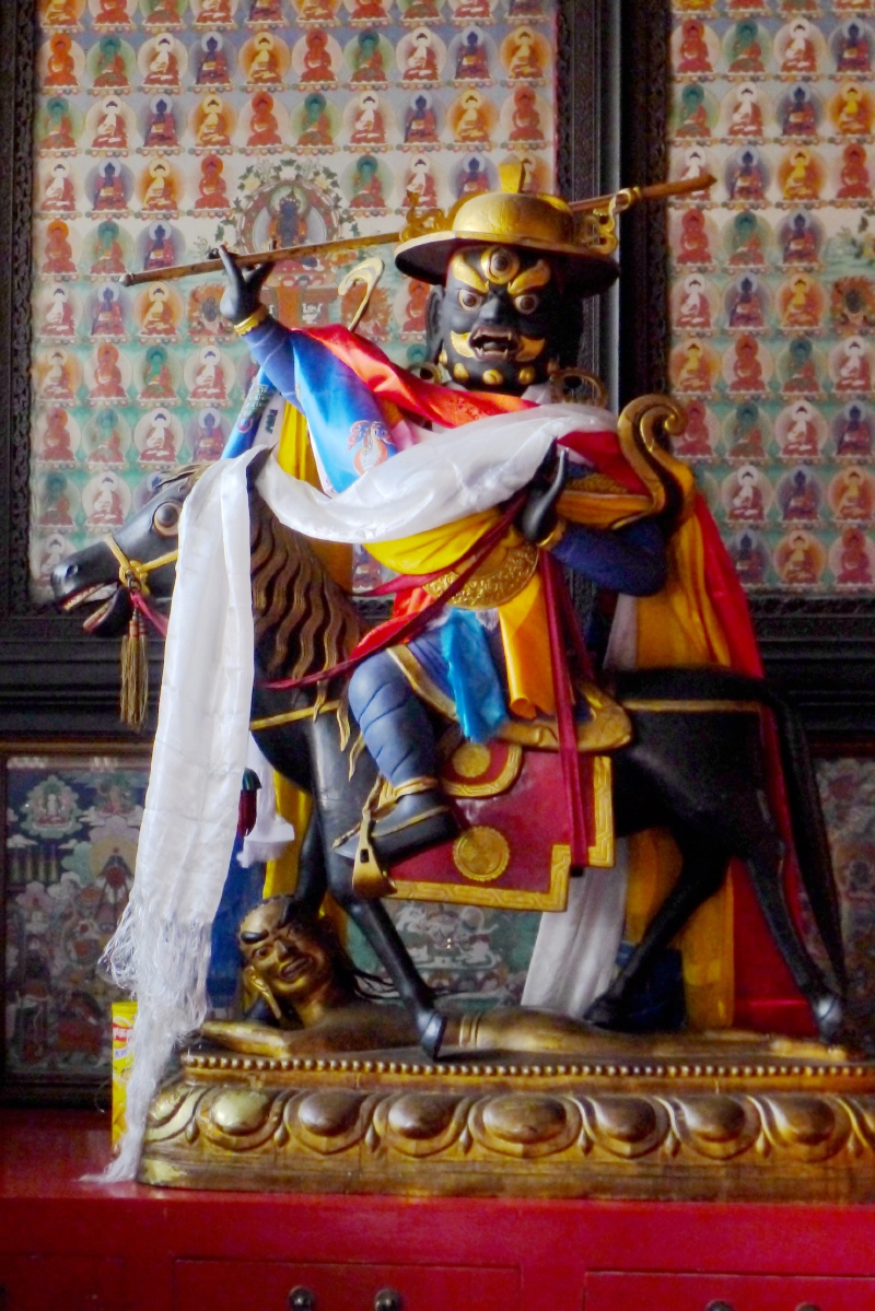 供大威德怖畏金刚,他是藏传佛教密宗无上瑜伽部的本尊,又名"牛头明王"