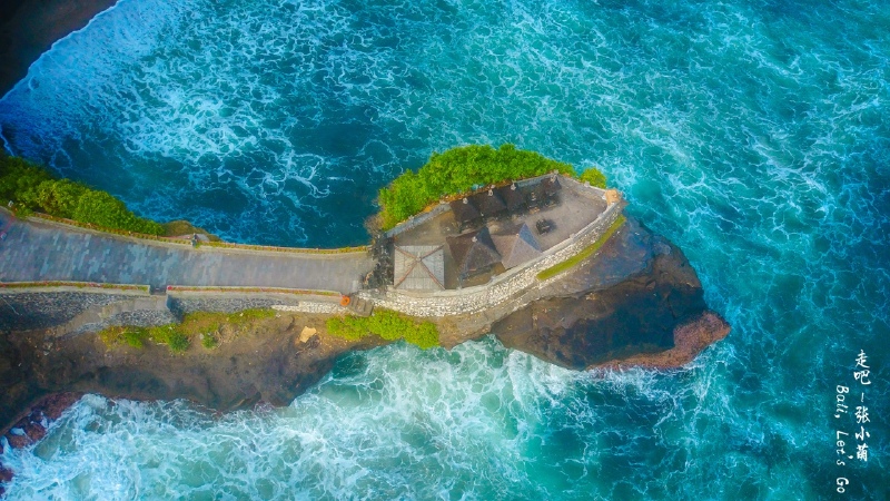 航拍巴厘岛海神庙