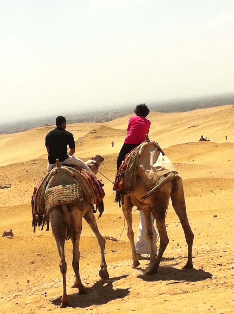 在景区有许多拉骆驼,拉马的商人,他们请你