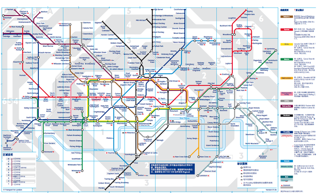 伦敦地铁线路图