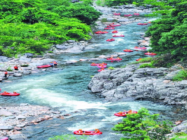  溪口雪窦山徐凫岩瀑布-青云峡漂流2日游>绿树葱阴,拒绝暴晒,宿国际