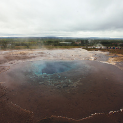 Famous Icelandic Geyser Geysir Strokkur Erupting in Iceland

