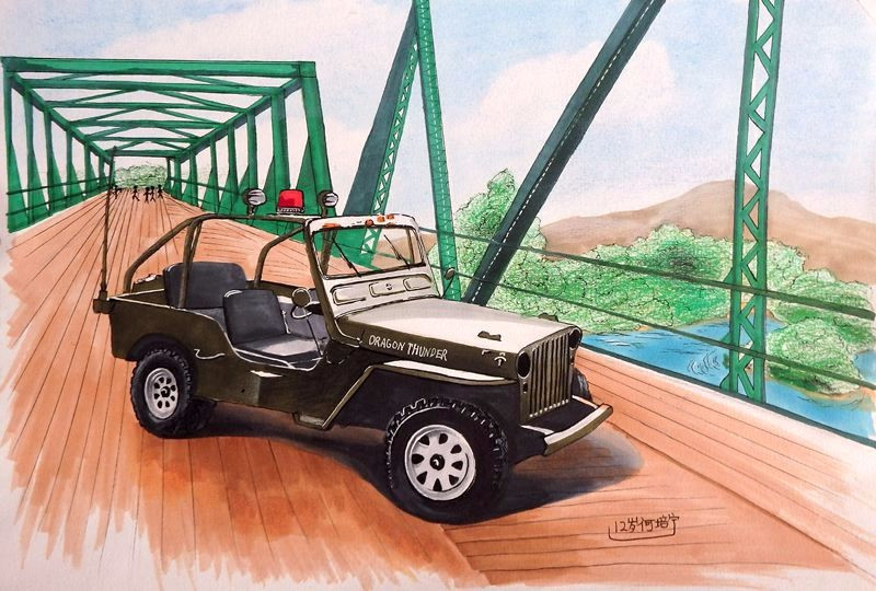 我画的这辆威利斯吉普车jeep就是二战时候的经典军车