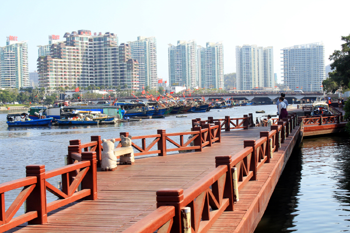市场附近的港湾