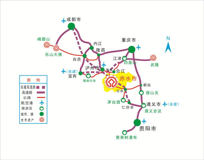 赤水景点分布图图片