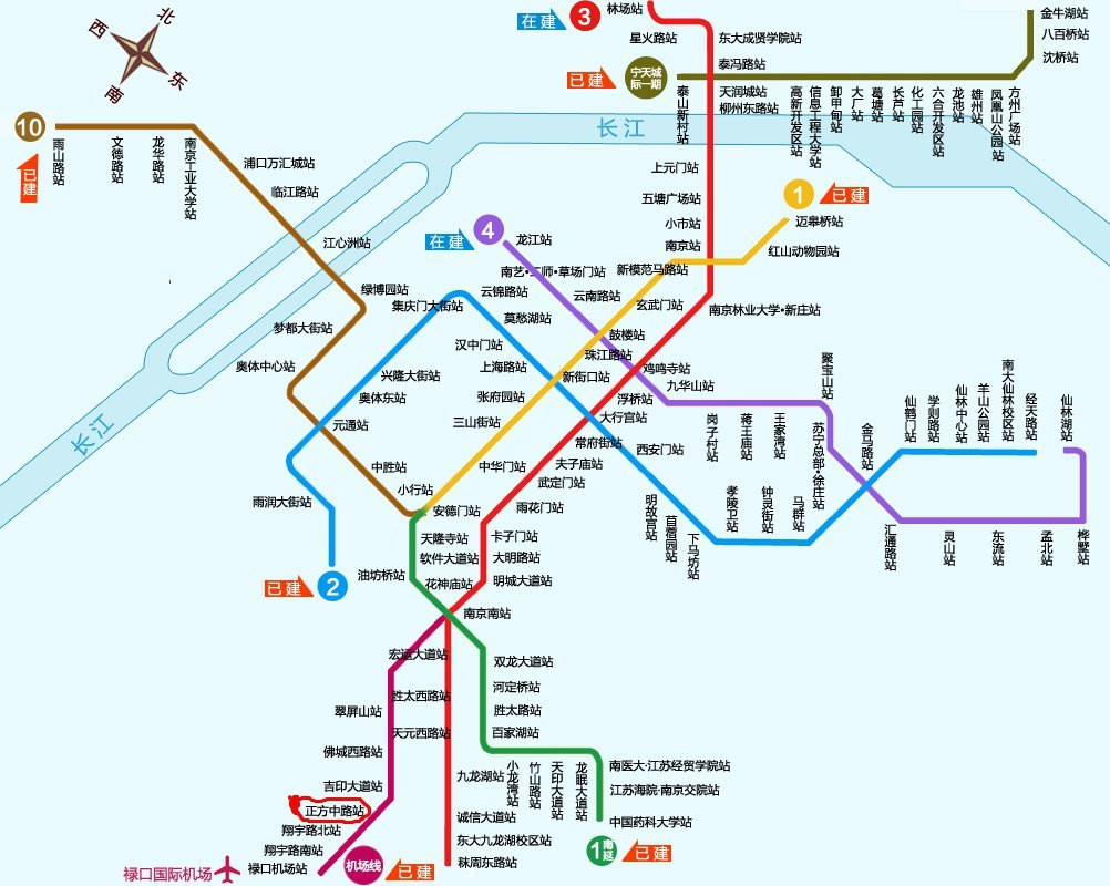 南京地铁景点手绘地图图片
