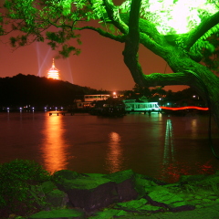西湖 夜晚