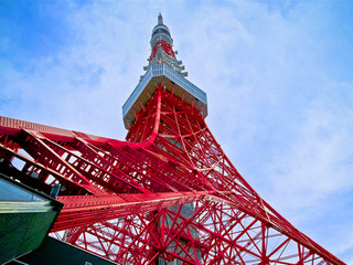 日本旅遊 東京塔(外觀)是東京地標性建築物,位於東京都港區芝公園,高