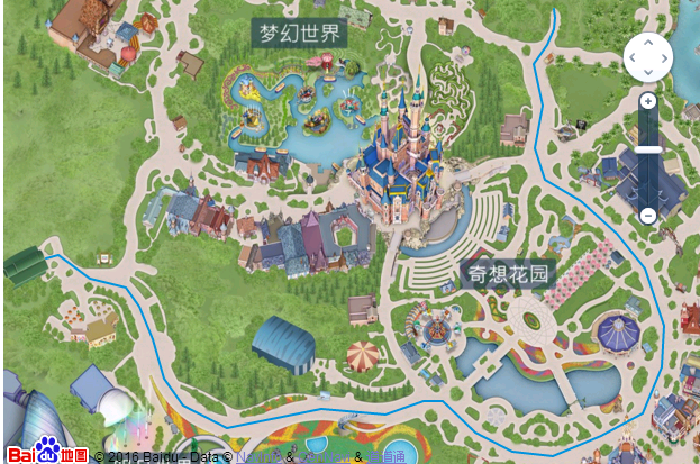 连城堡都懒得进去了~朝着华特迪士尼大剧院方向出去(这个标志很明显