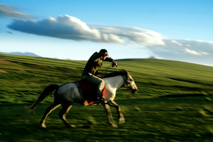 草原骑马图片唯美奔跑图片