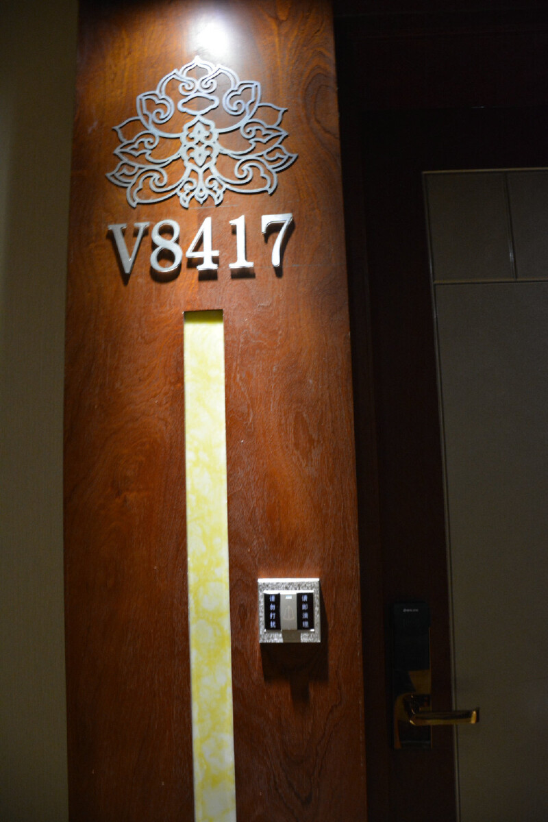 香格里拉虎跳峡独克宗p171:酒店门牌上的莲花标志让酒店的藏族文化