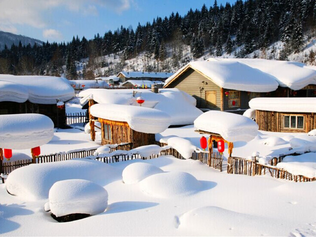 雪乡美景图片简笔画,雪乡图画简笔画,雪乡的图画怎么画_大山谷图库