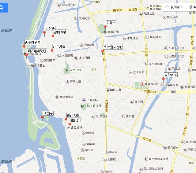 高邮景点位置地图
