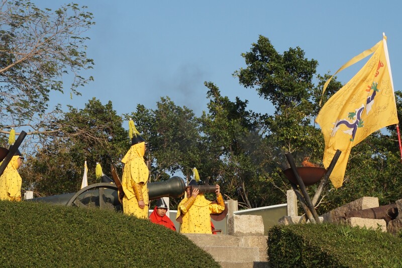 胡里山炮台清兵表演