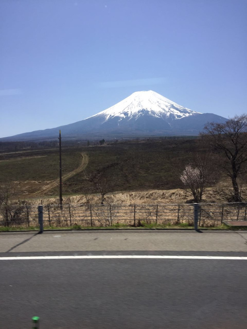  遠遠望去,富士山好雄偉