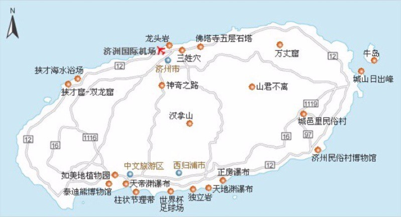 济州岛中文版地图