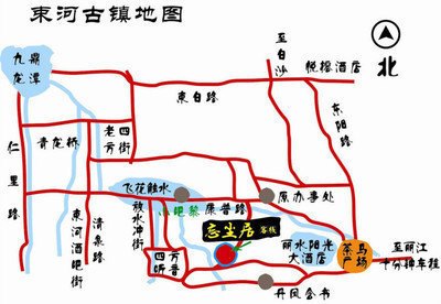 束河古镇的地图和古城一样,为游客指明了路线 不过我们是路痴,都是问