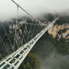 Glass bridge of Zhangjiajie China