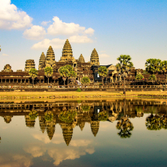 Angkor Wat is a temple complex in Cambodia and the largest religious monument in the world
