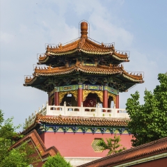 鞍山玉佛寺鼓楼风光_2381