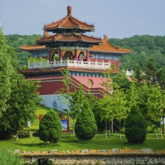 鞍山玉佛寺鼓楼风光_2376