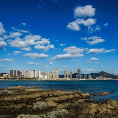 大连黑石礁蓝天白云景观_4454