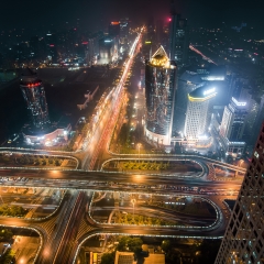 北京国贸立交桥夜景_7037