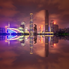 广州城市建筑及亚运会场馆夜景_5600