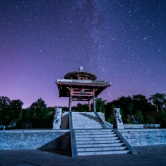 山西万荣后土祠慈恩亭夜景_5560