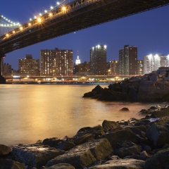 夜景、曼哈顿、布鲁克林、曼哈顿大桥、跨越、东河_10201