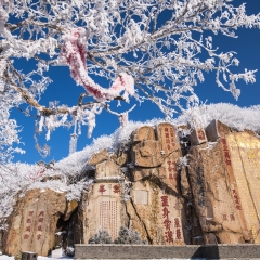 泰山唐摩崖大观峰雪景_1533