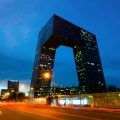 中央电视台、总部、夜晚、北京、中国_24637