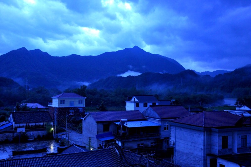 夜幕的村庄,村庄夜晚,夜幕山庄_大山谷图库
