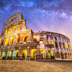 Colosseo roma coliseum colosseum rome no people exterior night milkyway