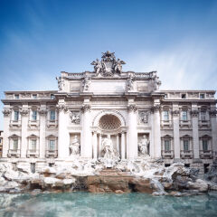 Famous Trevi fountain in Rome, Italy