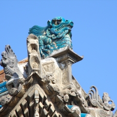 陕西省西安市兴教寺古建筑屋檐_5296