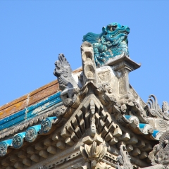 陕西省西安市兴教寺古建筑屋檐_5297