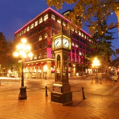 Gastown and the historical steam clock in Vancouver, Canada
