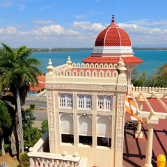 Terrace of the Palacio de Valle in Punta Gorda, Cienfuegos, Cuba