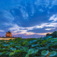重元寺晚霞夜景