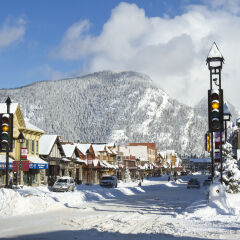 Snow Covered Road in Banff