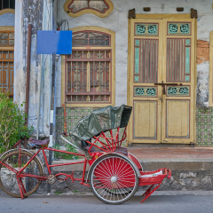 "Penang Trishaw" is vehicle for transport in Penang, Malaysia.
